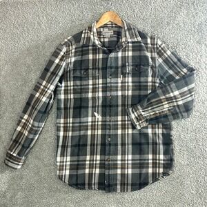 Carhartt Original Fit Plaid Flannel Shirt Men M Grey Orange Workwear Lumberjack